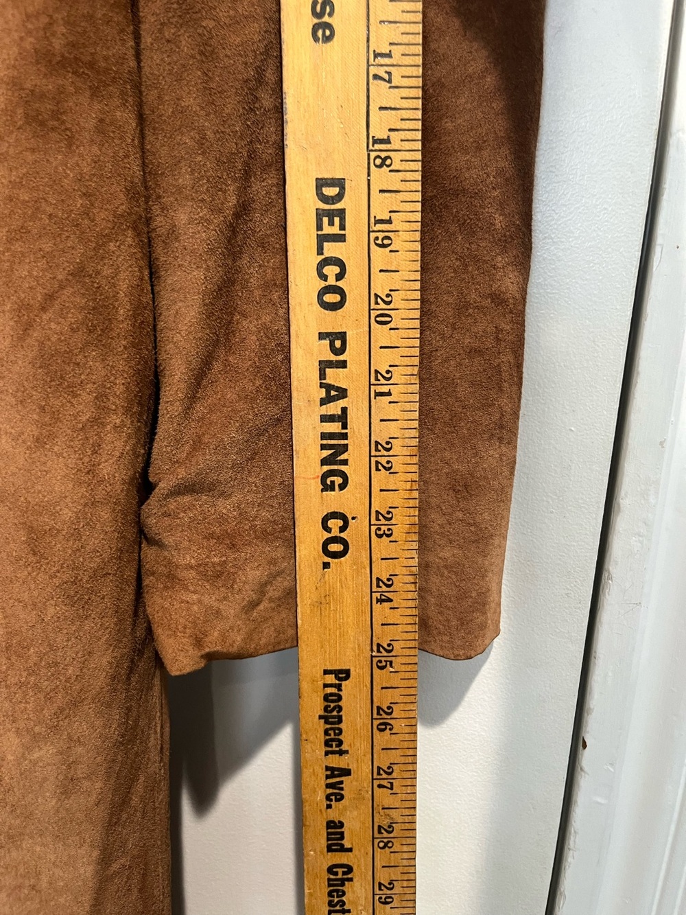 John Paul Richard Uniform Vintage Suede Button-Front Brown Coat Sz. 14 - Picture 10 of 11